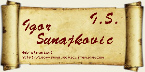 Igor Sunajković vizit kartica